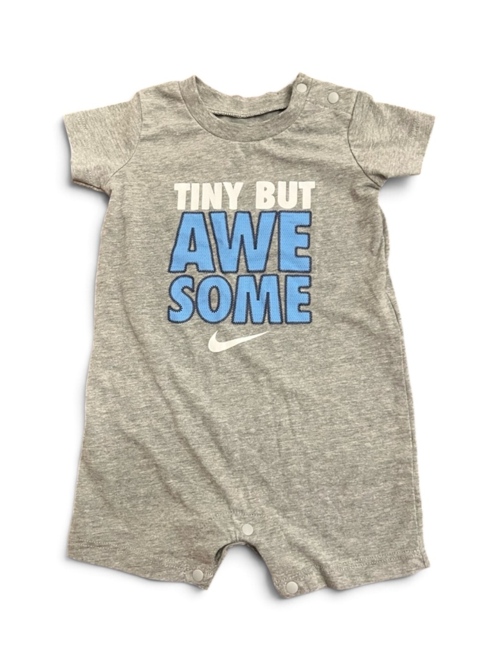 Nike Baby Short Sleeve Romper 0-6M Swoosh Geaphic